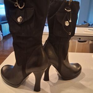 Steve Madden Elegant Black Heeled Boots for Women